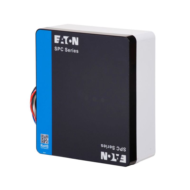 Supresor de pico 3F tipo 1 SPC 160 kA 480V Delta NEMA 4X Eaton, vista en ángulo resaltando el lateral azul y cables