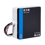 Supresor de pico 3F tipo 1 SPC 160 kA 480V Delta NEMA 4X Eaton, vista frontal con cables conectados y logo invertido