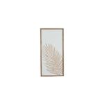 Placa decorativa de pared 39 x 80 cm Concepts, marco de madera con relieve de hoja tropical en la parte inferior