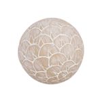 Esfera decorativa de 8.5 cm Concepts, primer plano del grabado con patrones lineales y relieves blancos