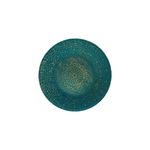 Centro de mesa decorativo 33 cm Concepts, vista cenital del plato circular color verde con detalles dorados