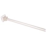 Cortinero 48x86 1 pulgada Linser Rods Silver CHD Home, primer plano del soporte con terminal de cristal transparente