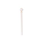 Cortinero 48x86 1 pulgada Bina Rods Silver CHD Home, vista frontal del tubo y el terminal decorativo blanco