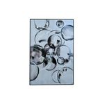 Cuadro decorativo burbujas 82 x 122 x 4.5 cm Concepts, vista frontal de la obra con círculos abstractos en tonos grises