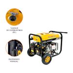 Generador 5.5 KVA 10 HP Thunder arranque manual Evans, vista general con acercamientos al tanque y encendido manual