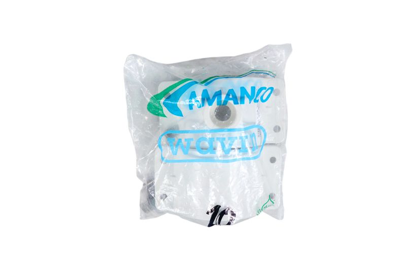 Silleta abrazadera PVC lisa 3"x3/4" Durman, producto dentro de bolsa plástica transparente con logos impresos