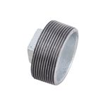 Tapón macho galvanizado cédula 20 de 2 pulgadas Facenil, vista en ángulo cerrada mostrando la rosca y cabeza hexagonal