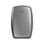 Secador de mano automático Neo 120V acero inoxidable satinado Genwec, vista frontal del equipo sobre fondo blanco
