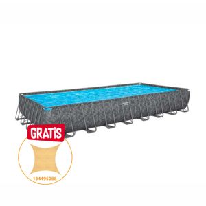 SET PISCINA RECTANGULAR C/BOMBA FILTRO Y ESCALERA APX 365 9.56M X 4.88M X 1.32M BESTWAY