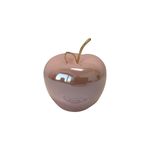 Figura decorativa forma de manzana 12 x 13.5 cm Santini, detalle de la base con códigos impresos y tallo dorado