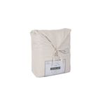 Juego de sábanas King 6 piezas crema solid washed CHD Home, empaquetado en tela con lazo y etiqueta de marca