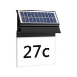 Luminaria solar entrada Enkara 4 V 0.2 W 2700 K 17 lm IP44 negro Philips, vista frontal con panel solar y número 27c