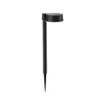 Luminaria solar estaca Vynce redondo 3.3 V 1.5 W 2700 K 200 lm IP44 negro Philips, vista lateral completa sobre fondo blanco