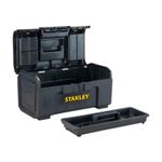 Caja para herramientas Stanley de 19 pulgadas plástico estándar, abierta con bandeja organizadora extraída al frente