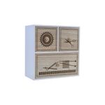 Gabinete para organización 22x11x22 cm Concepts, vista frontal con cajones de madera y dibujos de costura