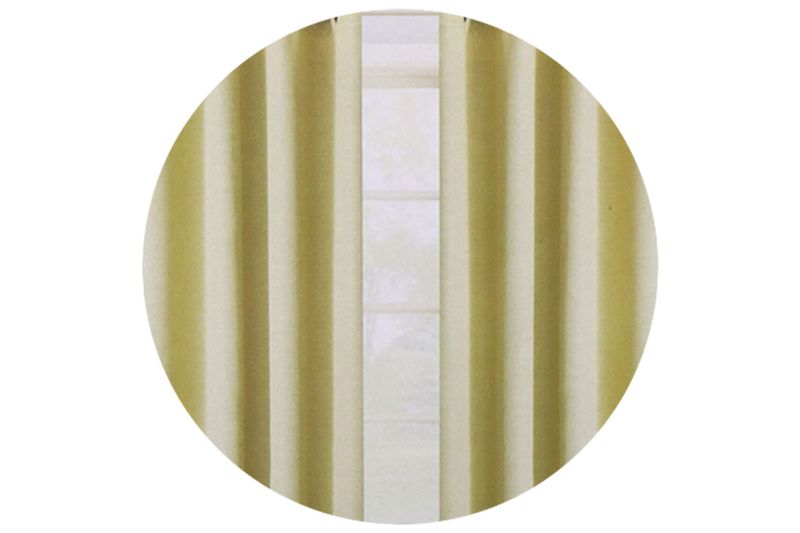 Cortina de sala blackout light yellow 55 x 90 pulgadas Clovis CHD Home, acercamiento circular a la textura de la tela