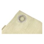 Cortina de sala blackout lt yellow 55 x 90 pulgadas Clovis CHD Home, primer plano del tejido y el ojal metálico plateado