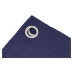 Cortina de sala blackout índigo 55 x 90 pulgadas CHD Home, primer plano del tejido y el ojal metálico plateado