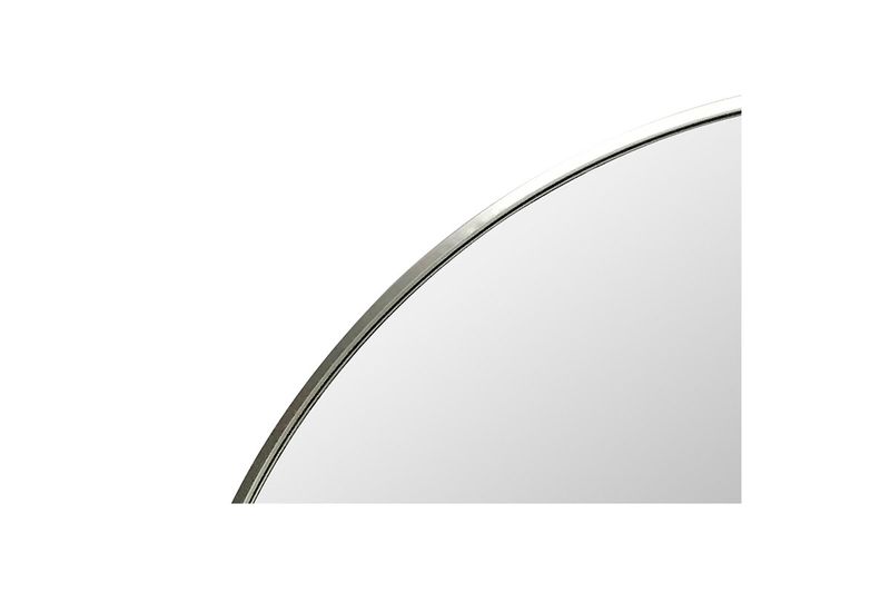 Espejo decorativo de 91 cm Concepts, primer plano del borde curvo y el marco delgado
