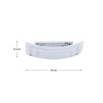 Luminaria de plafón cuadrado blanco/gris níquel satinado 2xE27 60W Ikelite, gráfico con medidas de 35 cm por 9.5 cm