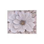 Cuadro decorativo 80 x 100 cm Concepts, primer plano de pintura floral en tonos blancos y grises con centro dorado