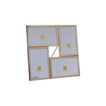 Portarretrato decorativo múltiple dorado 4x6 pulgadas Concepts, conjunto de cuatro marcos entrelazados en ángulo frontal