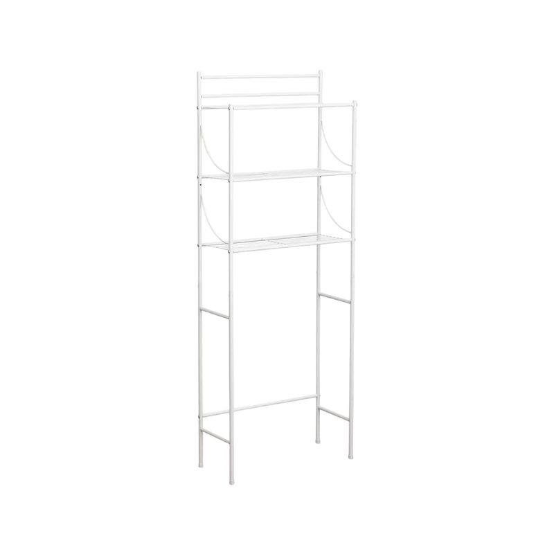 Mueble para baño metal 3 niveles blanco Tendance Sinsa, vista frontal del estante metálico delgado y abierto