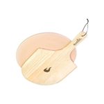 Kit piedra para pizza de 15 pulgadas y paleta madera Char-Broil, paleta de madera clara sobre la piedra circular