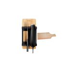 Juego de cuchillo eléctrico con tabla para cortar Cuisinart, vista cenital del equipo negro y tabla de madera clara