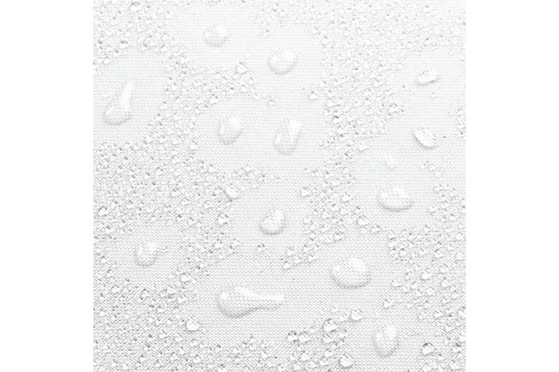 Cortina de baño de tela repelente de agua navy/white Interdesign, acercamiento a la textura blanca con gotas de agua