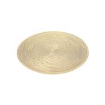 Centro de mesa decorativo redondo 35 cm dorado Concepts, vista superior detallando el relieve de ondas concéntricas