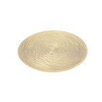 Centro de mesa decorativo redondo 35 cm dorado Concepts, vista cenital del plato con relieves concéntricos