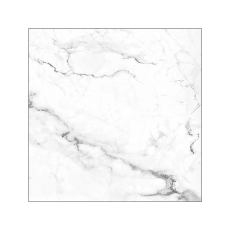 Porcelanato 59.3 x 59.3 Porcelanite, vista frontal de una pieza blanca con vetas grises tipo mármol