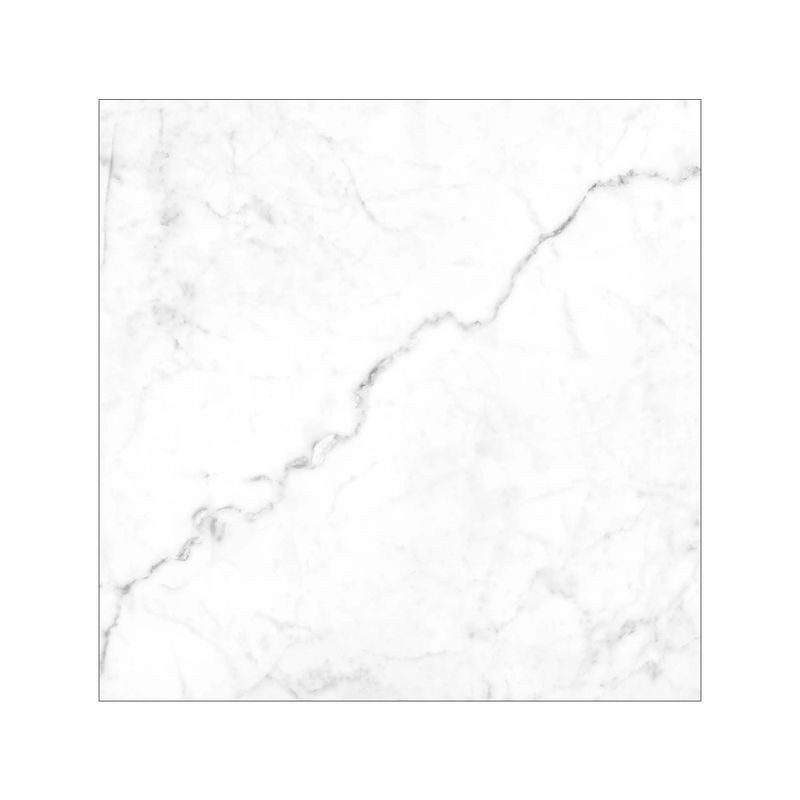 Porcelanato 59.3 x 59.3 Porcelanite, vista frontal de la pieza blanca con vetas grises tipo mármol