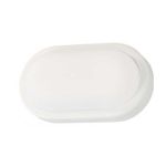 Luminaria tipo tortuga LED exterior 8 W 120 V 6000 K Ikelite, vista frontal de la lámpara blanca en forma ovalada