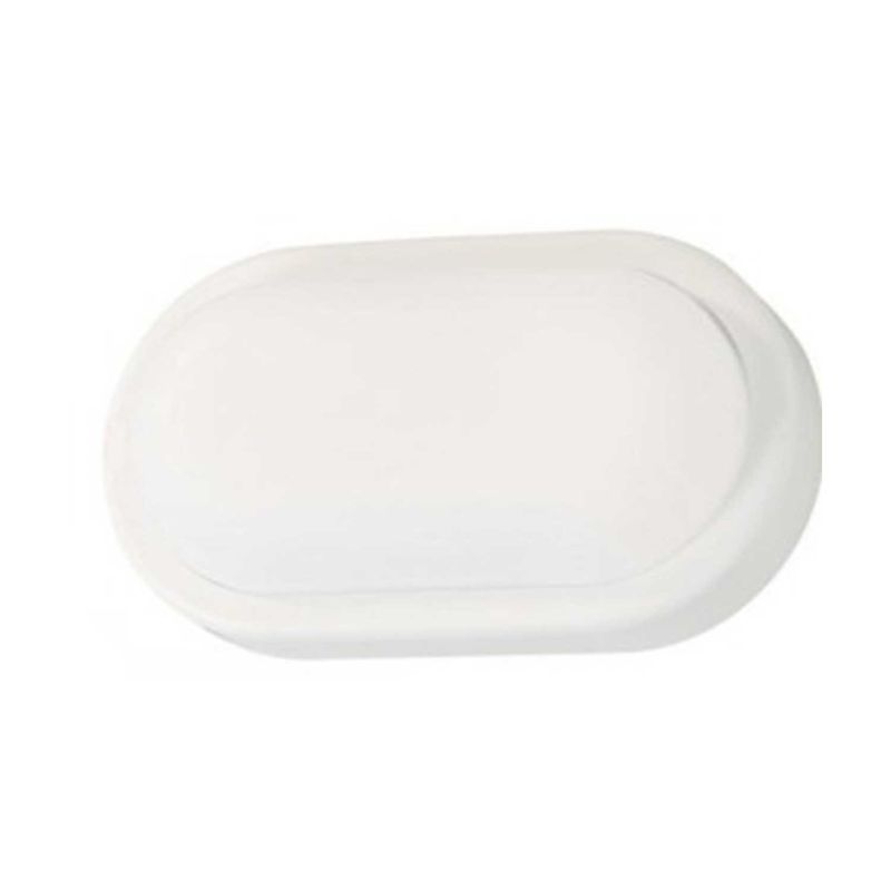 Luminaria tipo tortuga LED exterior 8 W 120 V 6000 K Ikelite, vista frontal de la lámpara blanca en forma ovalada