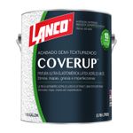 Pintura látex semi texturizada blanco/pastel Coverup Lanco galón, envase metálico con etiqueta frontal azul y blanca
