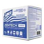 Revestimiento liso para interior blanco mate Lanco, cubo blanco con detalles azules y texto informativo en el empaque