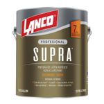 Base látex supra Lanco deep satinado estándar, envase metálico de 1 galón con etiqueta marrón y blanca