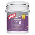 Pintura látex mate total arena cubeta Lanco, envase plástico blanco con etiqueta morada y gris