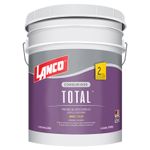 Pintura látex mate total bougainvillea cubeta Lanco, envase blanco con etiqueta morada y logo rojo