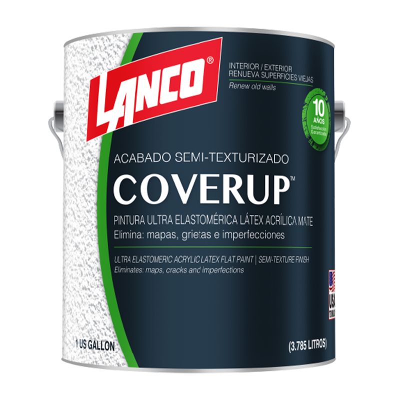 Pintura látex semi texturizada Accent Coverup Lanco de 1 galón, envase metálico con etiqueta azul y blanca