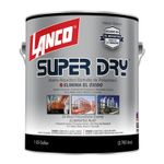 Pintura esmalte Super Dry Lanco blanco brillante superior, envase metálico de 1 galón con etiqueta frontal