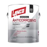 Anticorrosivo industrial Lanco blanco brillante intermedia, envase metálico de un galón con etiqueta blanca y roja