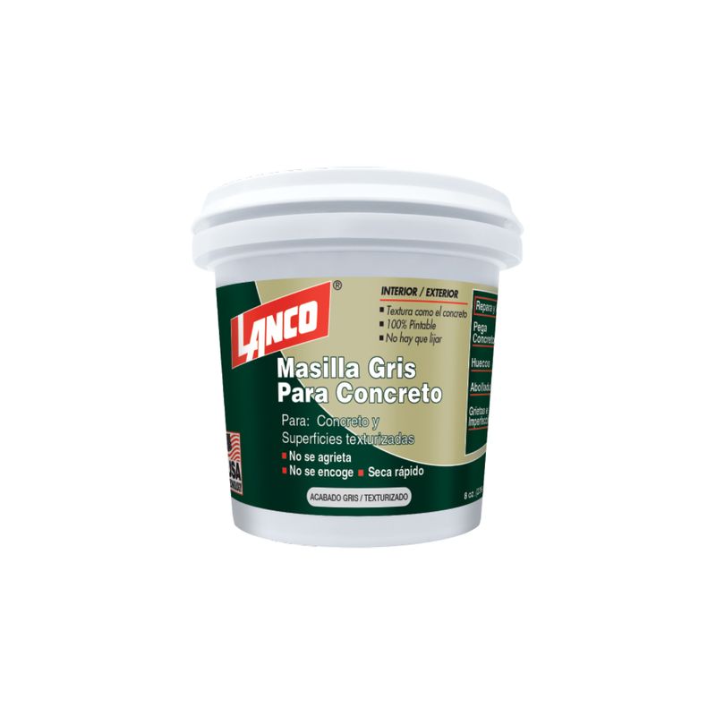 Masilla para concreto Concret Path gris Lanco de 8 onzas, envase plástico blanco con etiqueta detallada