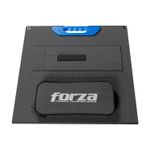 Panel solar portable p/Titan 200 W Forza, vista posterior con asa azul y estuche negro de transporte