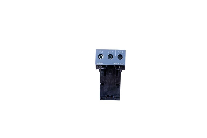Soporte para montaje independiente de relé de sobrecarga Siemens SO, vista frontal con bornes de conexión y etiquetas L1 L2