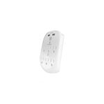 Adaptador smart con supresor + 2P-USB 6 salidas 2.4 AMP 120-240V Westinghouse, vista frontal del dispositivo color blanco