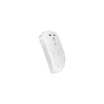 Adaptador smart con supresor 2 puertos USB 6 salidas 2.4 AMP 120-240V Westinghouse, vista diagonal del dispositivo blanco