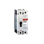 Main breaker tipo ED 2x125 240V Eaton, vista frontal del interruptor eléctrico blanco con palanca de encendido negra